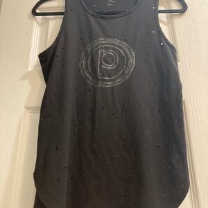 Pure Barre x Splits59 Black Distressed Logo Tank